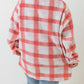 Plus Size Tunic Plaid Sherpa Henley Sweatshirt