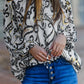 Boho Flower Print Casual Blouse
