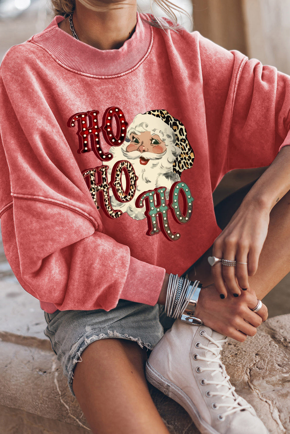 HO HO HO Santa Claus Graphic Sweatshirt