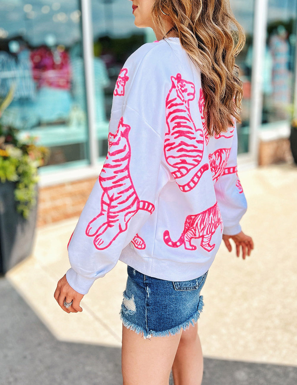 Animal Print Pullover Sweatshirt