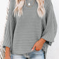 Exposed Seam Ribbed Knit Dolman Top
