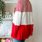 Valentine's Day Sequin Heart Striped Colorblock Top
