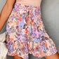 Floral Ruffled Mini Skirt