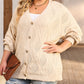 Plus Size Knitted Hollow out Button up Cardigan