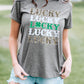 LUCKY Clover Leopard Print Crewneck T Shirt