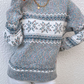 Retro Snowflake Pattern Mock Neck Fuzzy Sweater