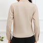 Solid Wrap V Neck Long Sleeve Top