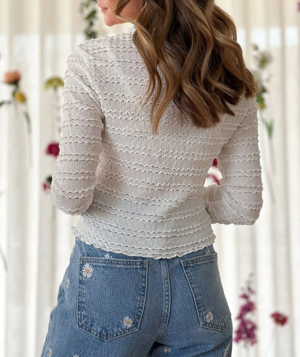 Knit Jacquard Slim Fit Top