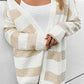 Textured Stripe Pattern Drop Shoulder Duster Cardigan