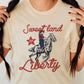 Sweet Land of Liberty Cowboy Print Graphic T Shirt