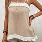 Fringe Crochet Double Strap Tank Top and Shorts Set