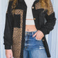 Leopard Print Patchwork Shacket