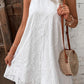 Boho Eyelet Pattern Halter Neck Sleeveless Dress