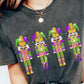 Mardi Gras Sequin Graphic Drop Shoulder Crew Neck T Shirt