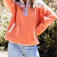 Colorblock Half Zipper Stand Neck Sherpa Sweatshirt