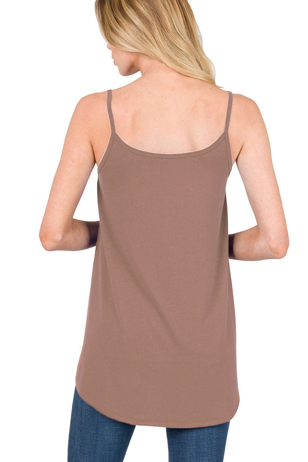 Spaghetti Strap V-Neck Flowy Tunic Tank Top
