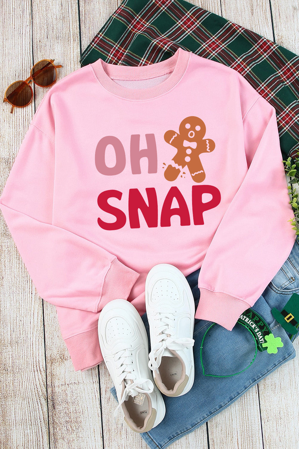 OH SNAP Gingerbread Man Christmas Pullover Sweatshirt