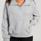 Zip Stand Neck Kangaroo Pocket Sweatshirt