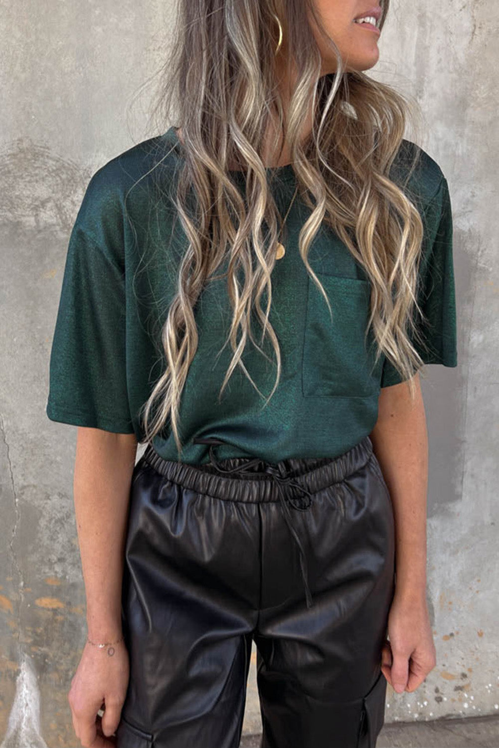 Chest Pocket Loose Fit Short Sleeve T Shirt