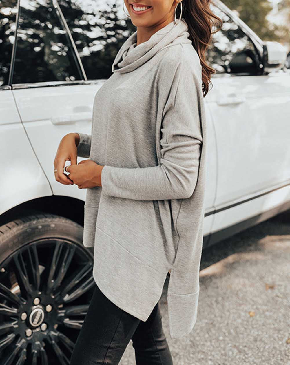Cowl Neck Shift Tunic Top
