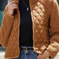 Sherpa Plush Quilted Puffer Patchwork Zipped Coat