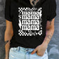 MAMA Checkered Lightning Bolt Graphic Tee