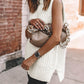 Turtleneck Knitted Slit Hem Sweater Vest