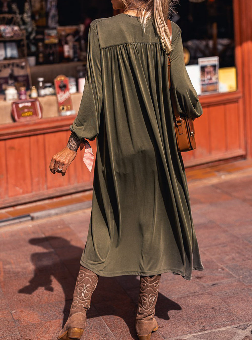 Lightweight Long Sleeve Open Front Duster Cardigan