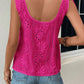 Embroidery Patterned Knotted Straps V Neck Tank Top