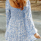 Boho Floral Smocked Puff Sleeve Mini Dress