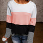 Stylish Colorblock Splicing Stripes Top
