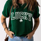 LUCKY Clover Puff Print Round Neck Casual T Shirt