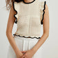 Crochet Eyelet Flounce Tank Top