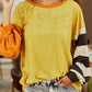 Colorblock Striped Sleeve Patchwork Drop Shoulder Top