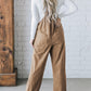 Solid Pocketed Loose Fit Corduroy Overall