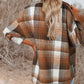 Plaid Flap Pockets Shacket