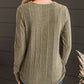 V Neck Buttoned Ribbed Knit Top