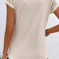 Contrast Lace Sleeve Keyhole Decor Top