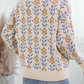 Floral Pattern Crew Neck Sweater