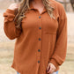 Plus Size Waffle Knit Textured Shacket