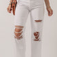Heavy Distressed Straight Leg Jeans