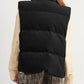 Corduroy Stand Neck Zipped Puffer Vest