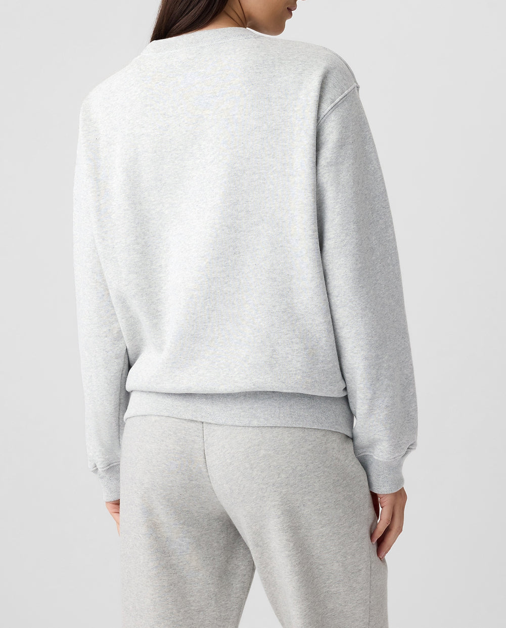 Solid Fleece Lined Drop Shoulder Terry Sweatshirt