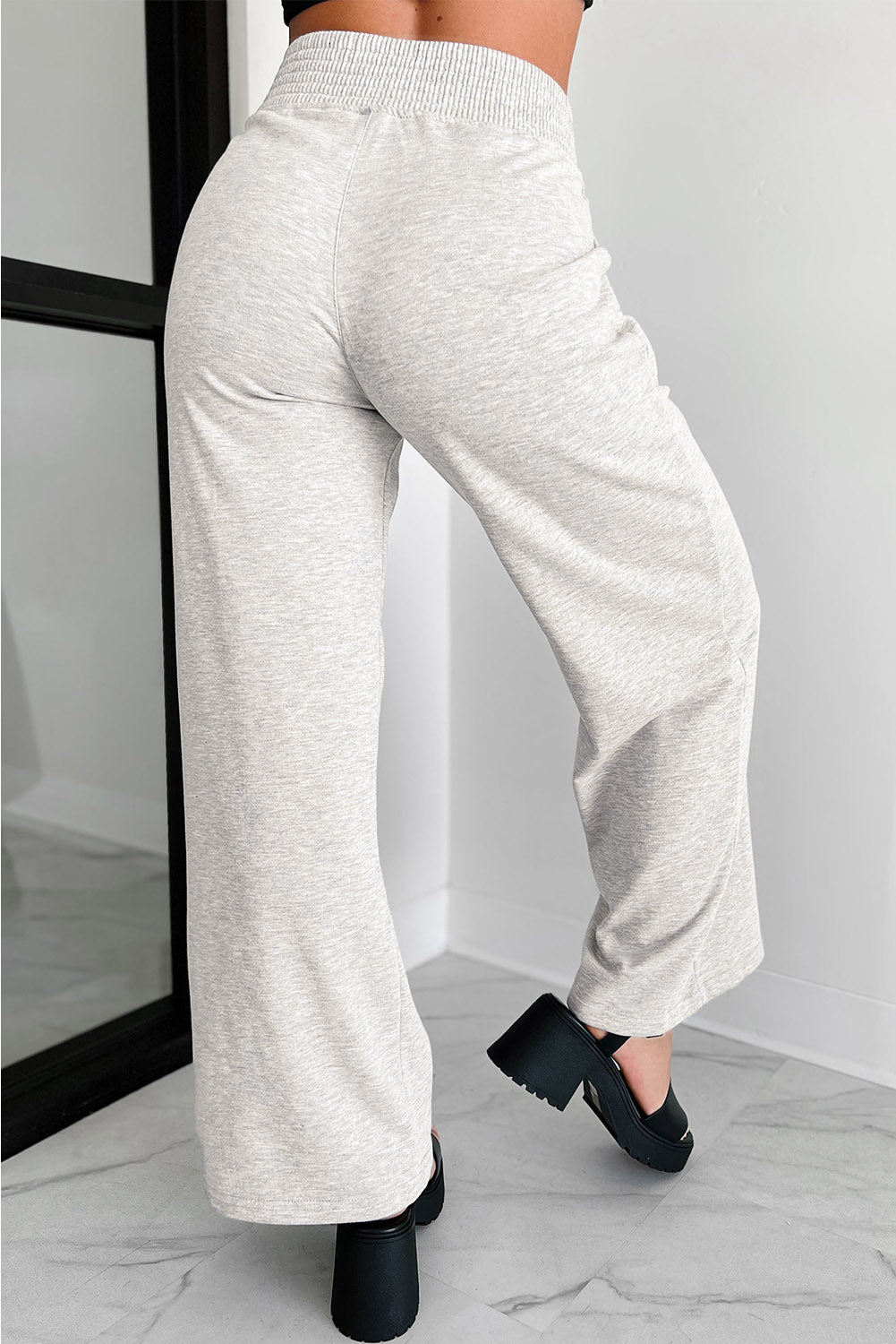 Cross-Waist Wide Leg Lounge Pants