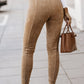 High Waist Faux Suede Skinny Leggings
