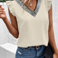 Contrast Sequin V Neck Flutter Sleeve Blouse