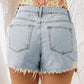 Sky Blue Distressed Light Wash Denim Shorts