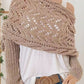 Cross Detail Hollowed Knit Scarf with Sleeves