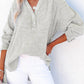 Crinkle Textured Loose Henley Top