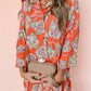 Floral Print Lapel Collar Loose Shirt Mini Dress